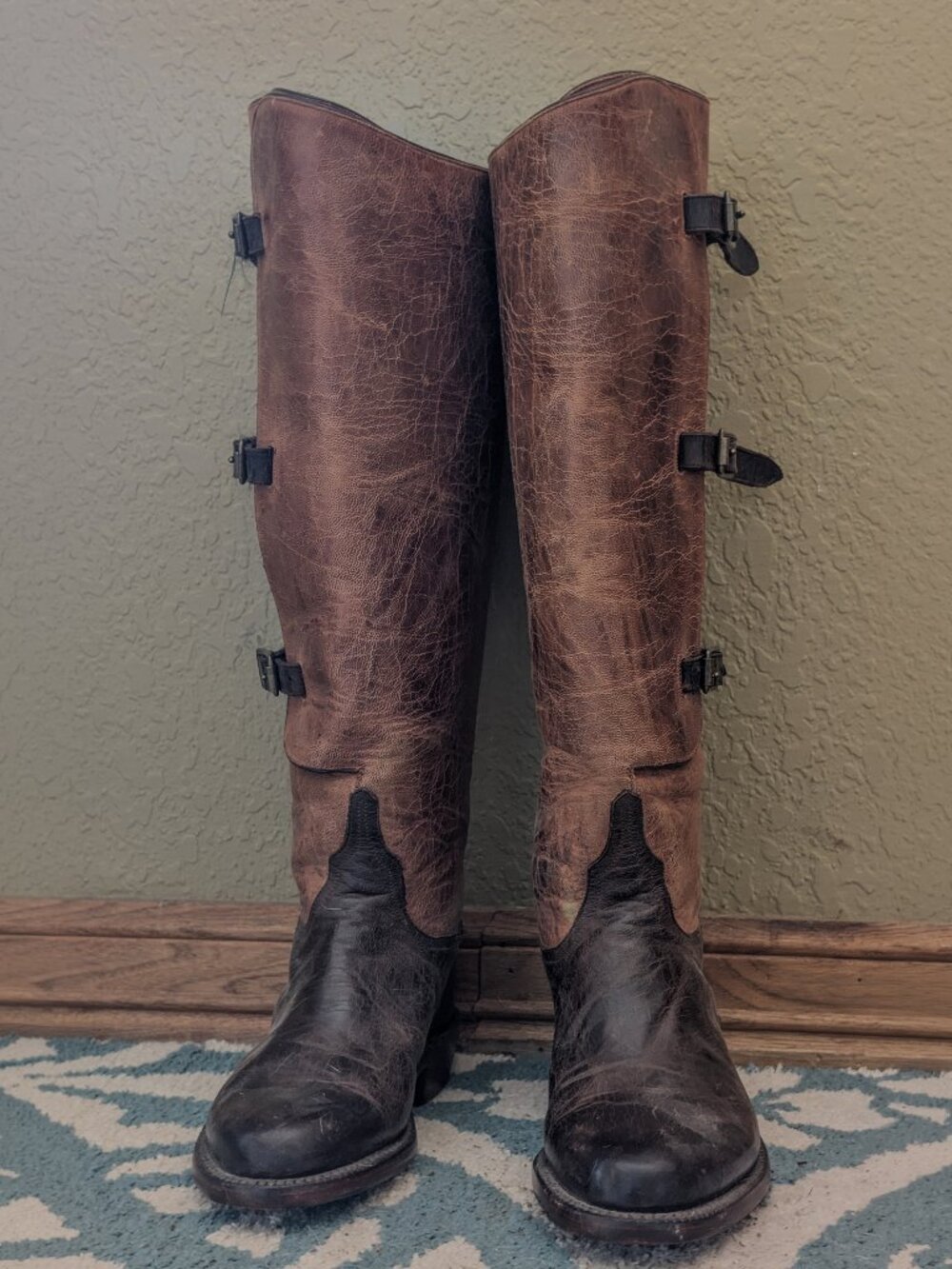 Lucchese x Burns 1876 Tall 3-Buckle Riding Boots